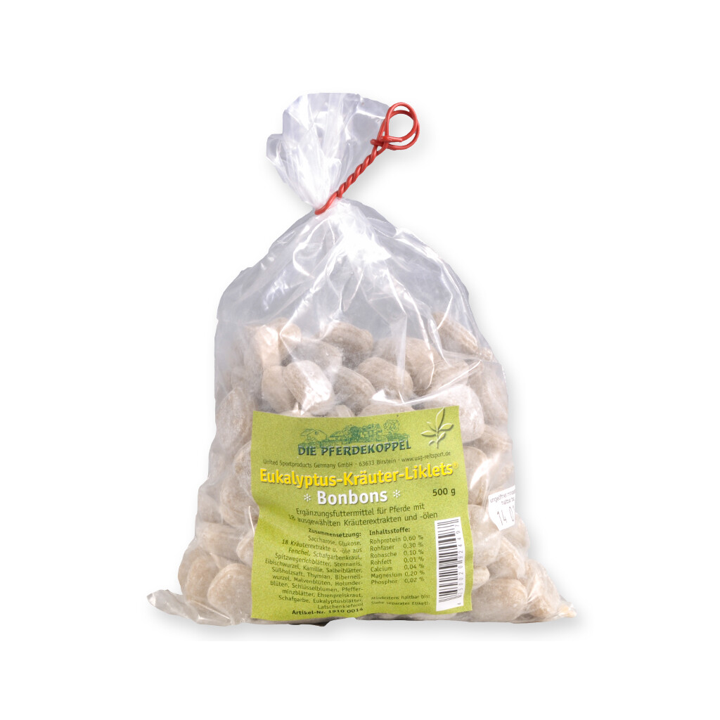 DIE PFERDEKOPPEL Leckerli EUKALYPTUS-KRÄUTERBONBONS für Pferde 500g