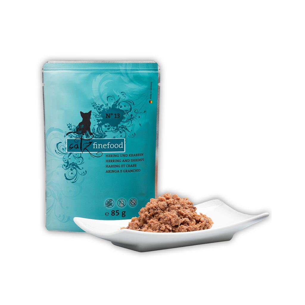 CATZ FINEFOOD Nassfutter NO.13 HERING UND SHRIMPS  für Katzen