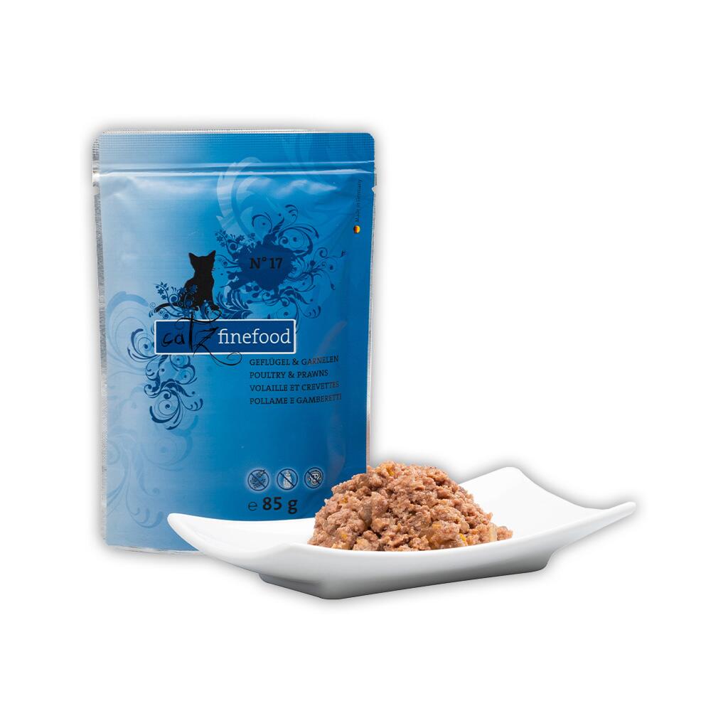 CATZ FINEFOOD Nassfutter NO.17 GEFLÜGEL UND GARNELEN für Katzen