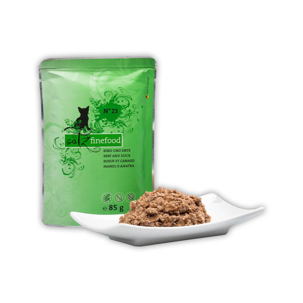 CATZ FINEFOOD Nassfutter NO.23 RIND UND ENTE für Katzen