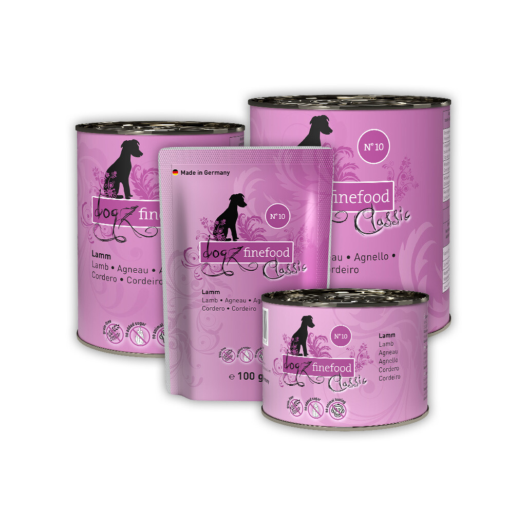 DOGZ FINEFOOD Nassfutter No.10 LAMM für ernährungsempfindliche Hunde