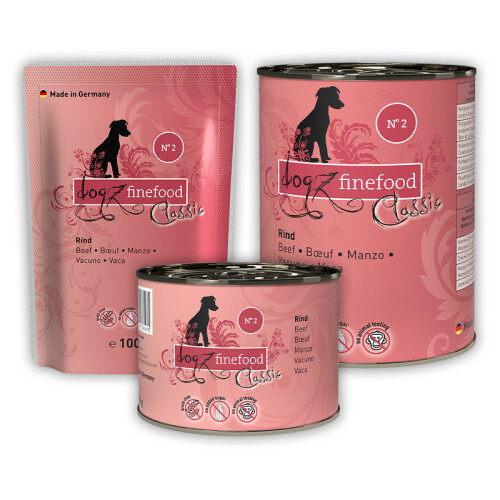 DOGZ FINEFOOD Nassfutter No.2 RIND für ernährungsempfindliche Hunde