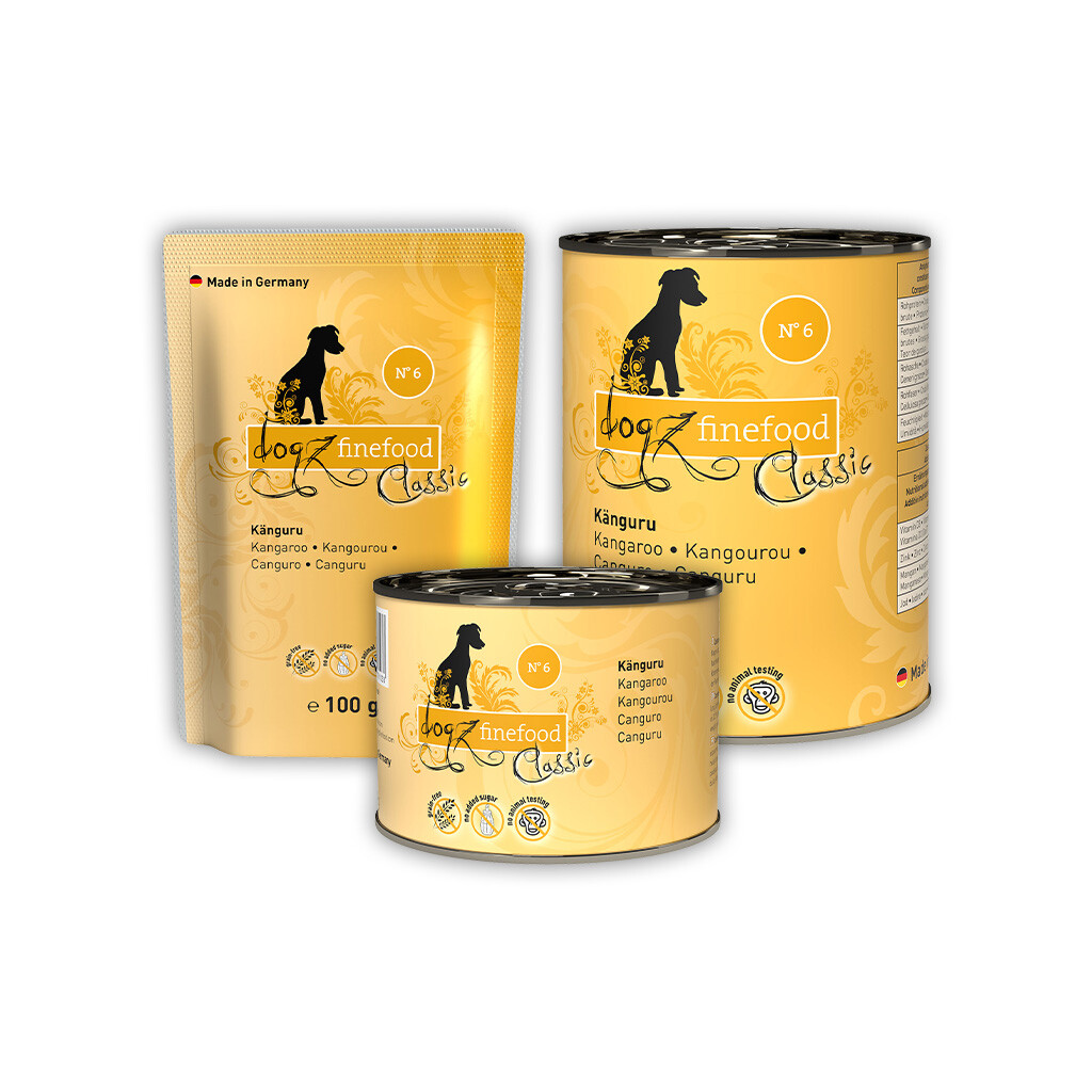 DOGZ FINEFOOD Nassfutter No.6 KÄNGURU für ernährungsempfindliche Hunde