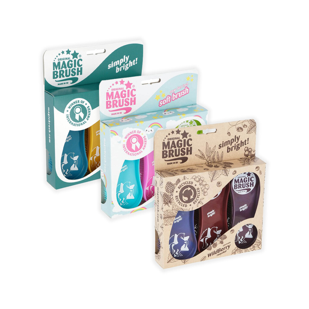 MAGIC BRUSH Pflegezubehör BÜRSTEN SET für Pferde 3 Stück