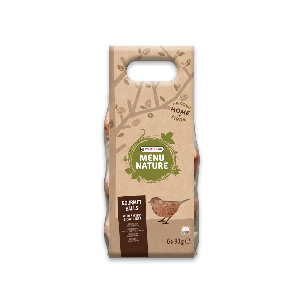 MENU NATURE Futter MEISENKNÖDEL MIT ROSINEN & HAFERFLOCKEN für Vögel 6x90g