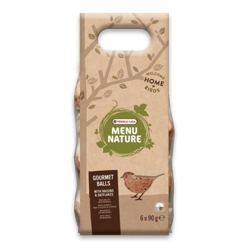 MENU NATURE Futter MEISENKNÖDEL MIT ROSINEN & HAFERFLOCKEN für Vögel 6x90g