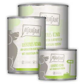 MJAMJAM Nassfutter RIND AN KARTOFFEL UND ERBSEN für...