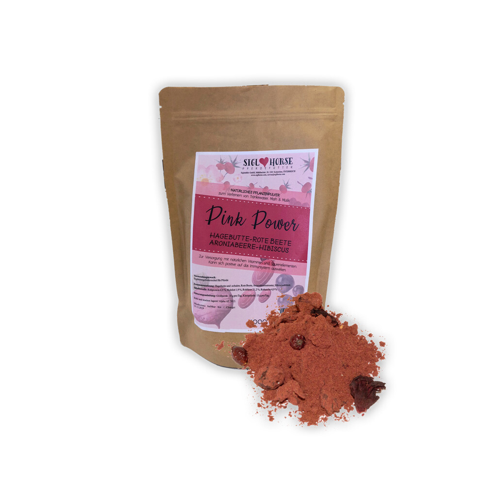 SIGLHORSE Ergänzungsfutter SCHMUSI PINK POWER für Pferde 1kg