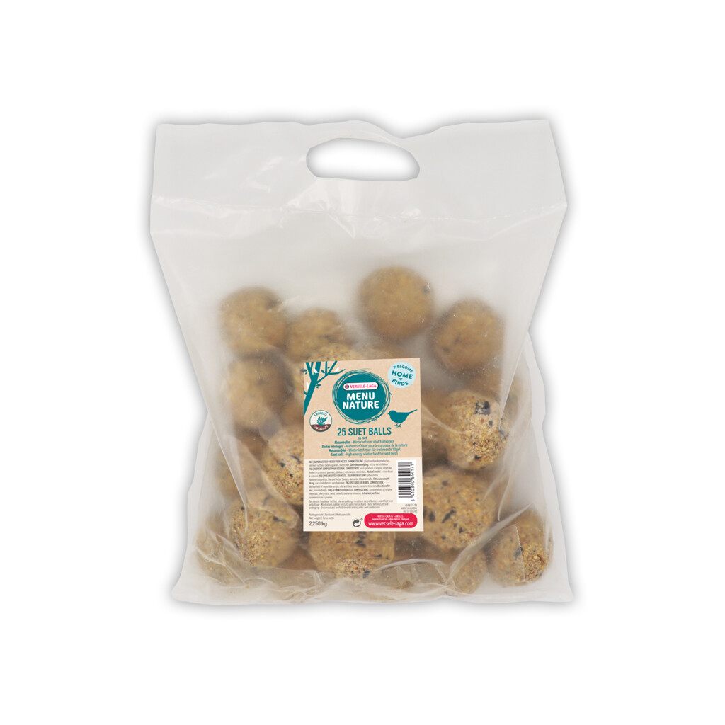 MENU NATURE Futter MEISENKNÖDEL OHNE NETZ für Vögel 25 Stück = 2,25kg