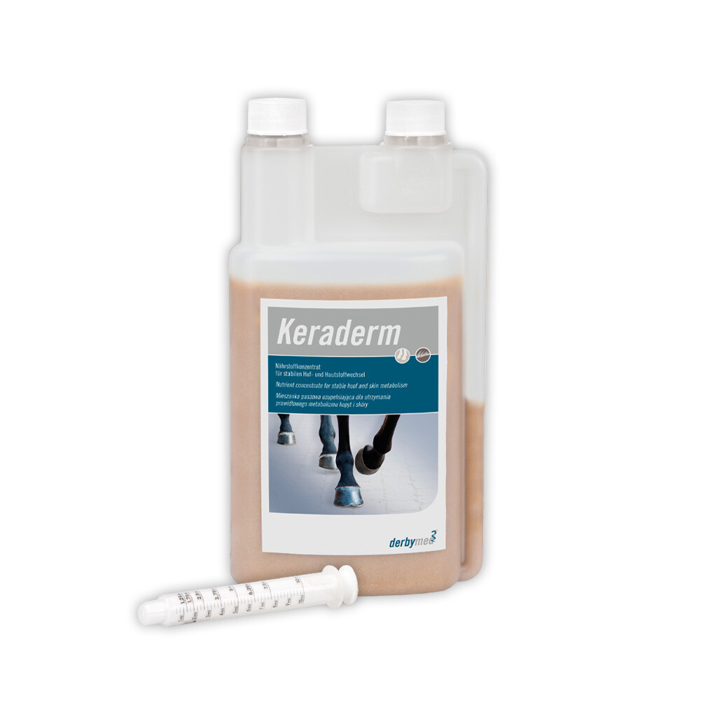 DERBYMED Ergänzungsfutter KERADERM für Pferde 1l