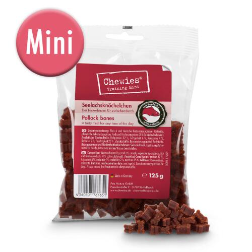 CHEWIES Leckerli MINI-SEELACHSKNÖCHELCHEN für Hunde 125g